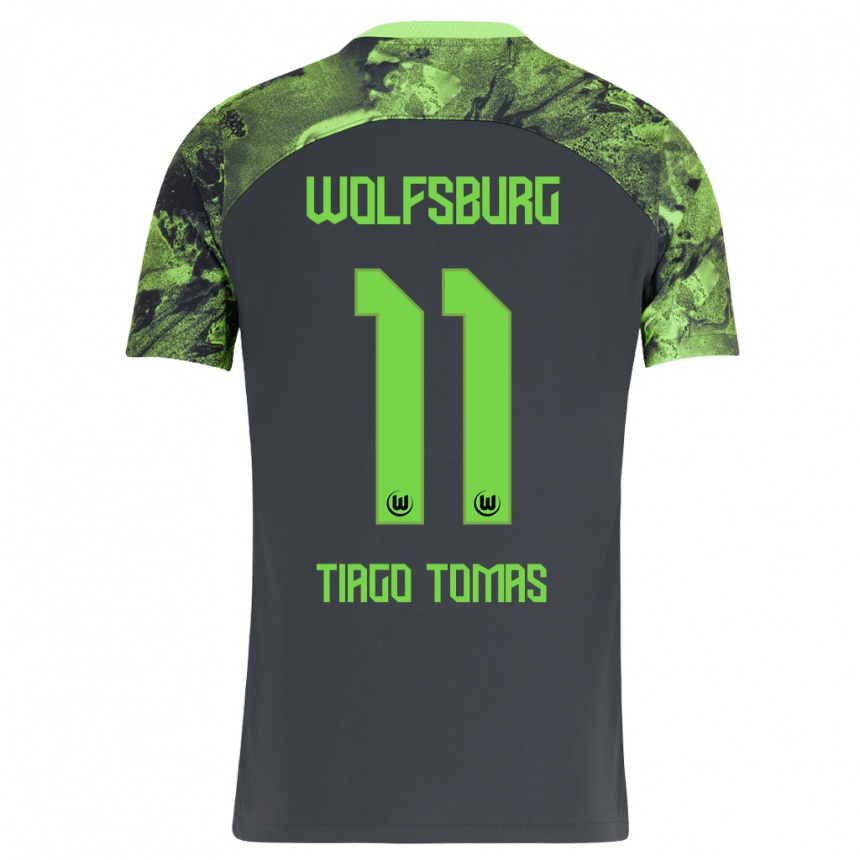 Enfant Football Maillot Tiago Tomás #11 Gris Foncé Tenues Extérieur 2023/24 Canada