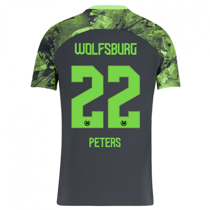 Enfant Football Maillot Laurin Peters #22 Gris Foncé Tenues Extérieur 2023/24 Canada