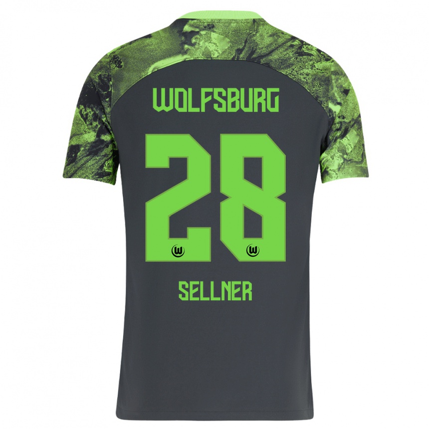 Kids Football Tabea Sellner #28 Dark Grey Away Jersey 2023/24 T-Shirt Canada