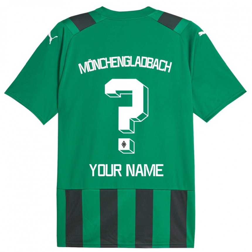 Enfant Football Maillot Votre Nom #0 Vert Noir Tenues Extérieur 2023/24 Canada