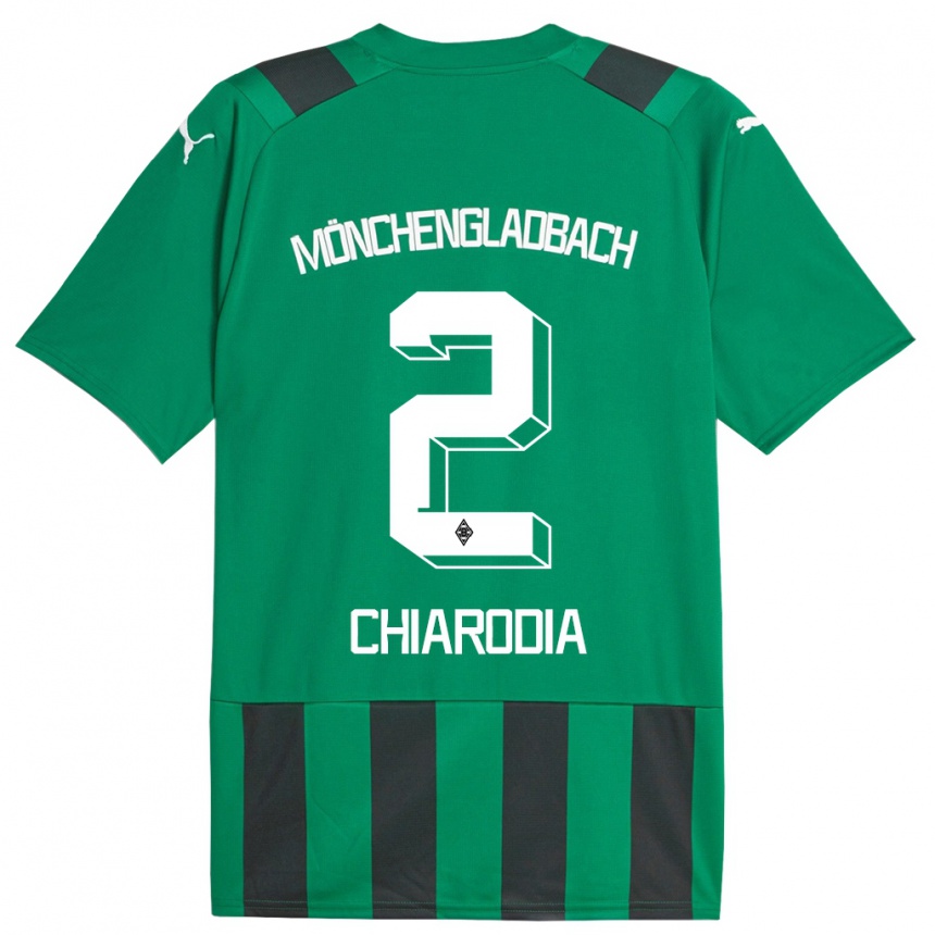 Kids Football Fabio Chiarodia #2 Black Green Away Jersey 2023/24 T-Shirt Canada