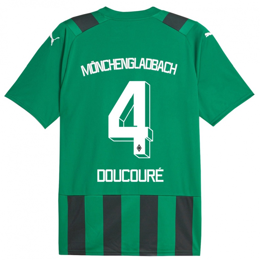 Kids Football Mamadou Doucouré #4 Black Green Away Jersey 2023/24 T-Shirt Canada