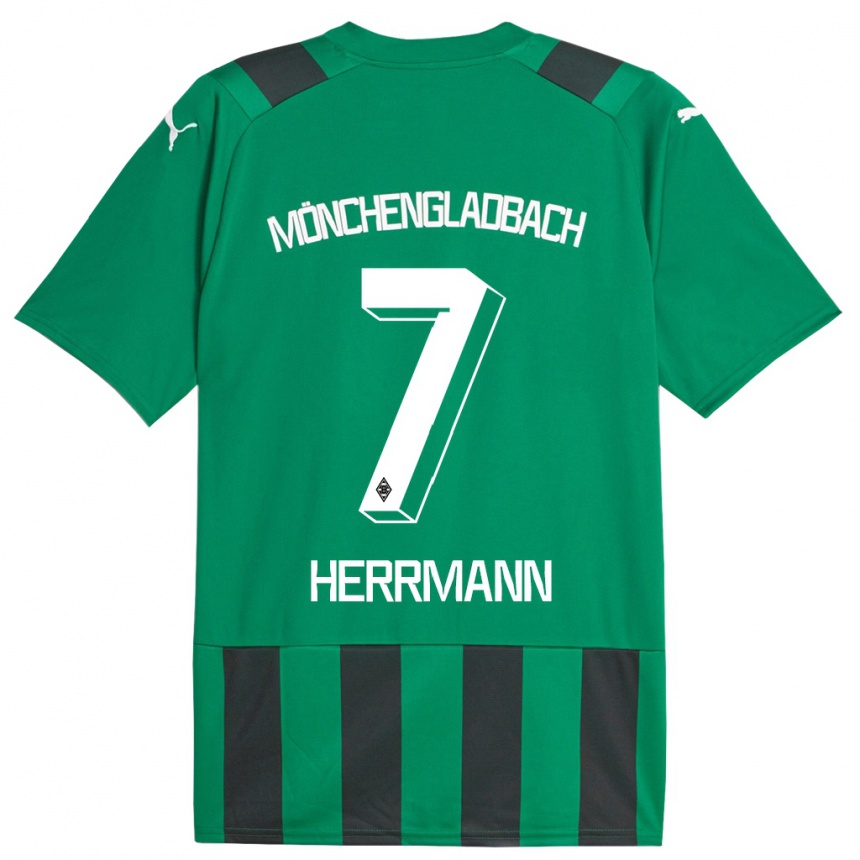 Kids Football Patrick Herrmann #7 Black Green Away Jersey 2023/24 T-Shirt Canada