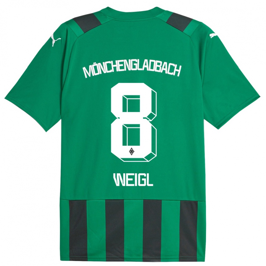 Kids Football Julian Weigl #8 Black Green Away Jersey 2023/24 T-Shirt Canada