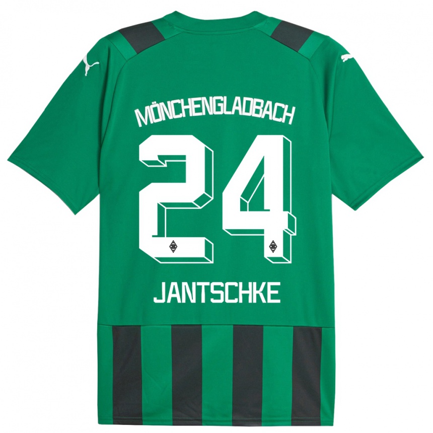 Kids Football Tony Jantschke #24 Black Green Away Jersey 2023/24 T-Shirt Canada