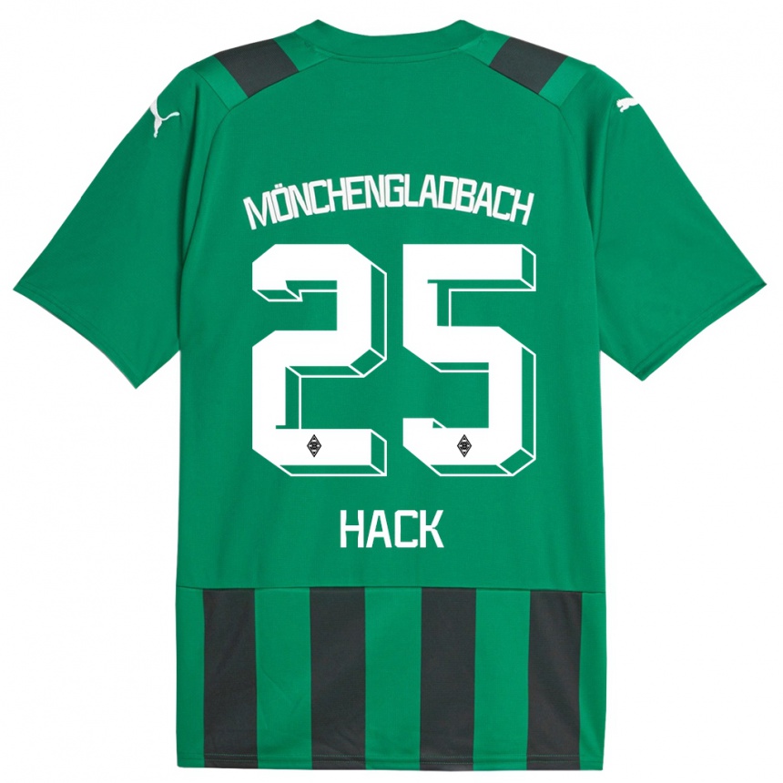 Kids Football Robin Hack #25 Black Green Away Jersey 2023/24 T-Shirt Canada