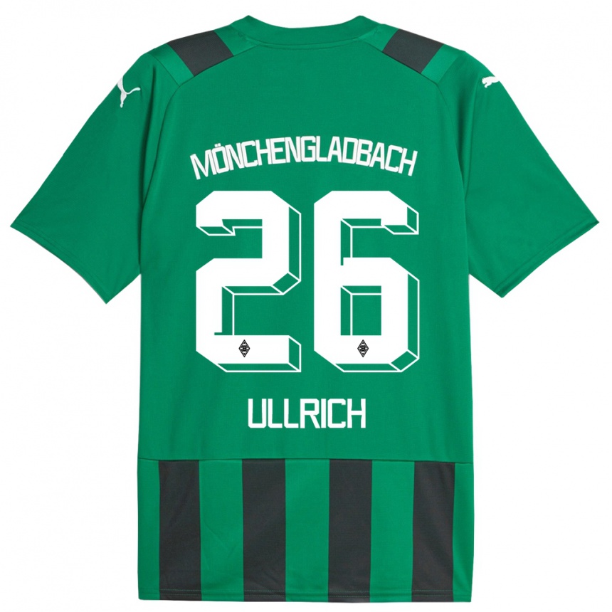 Kids Football Lukas Ullrich #26 Black Green Away Jersey 2023/24 T-Shirt Canada