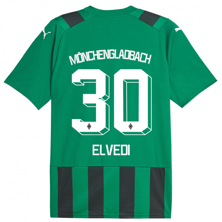 Enfant Football Maillot Nico Elvedi #30 Vert Noir Tenues Extérieur 2023/24 Canada