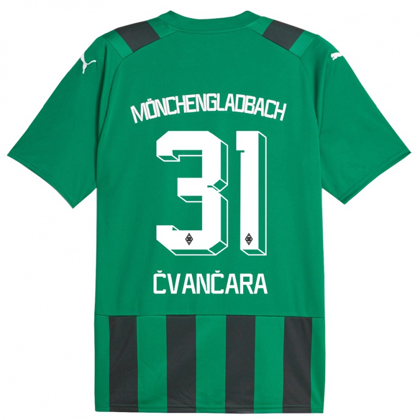 Kids Football Tomas Cvancara #31 Black Green Away Jersey 2023/24 T-Shirt Canada