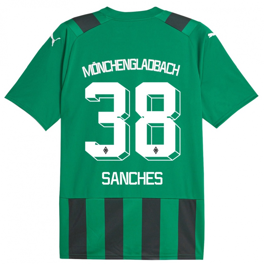 Kids Football Yvandro Borges Sanches #38 Black Green Away Jersey 2023/24 T-Shirt Canada