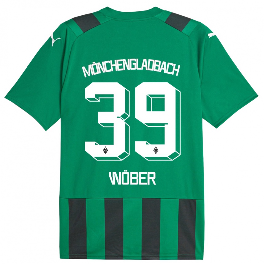 Kids Football Maximilian Wöber #39 Black Green Away Jersey 2023/24 T-Shirt Canada