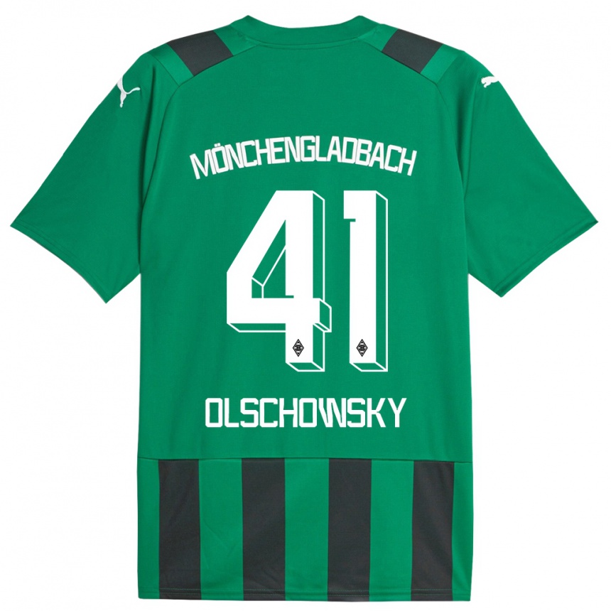 Kids Football Jan Olschowsky #41 Black Green Away Jersey 2023/24 T-Shirt Canada