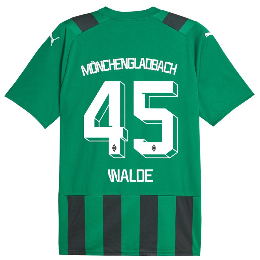 Kids Football Simon Walde #45 Black Green Away Jersey 2023/24 T-Shirt Canada