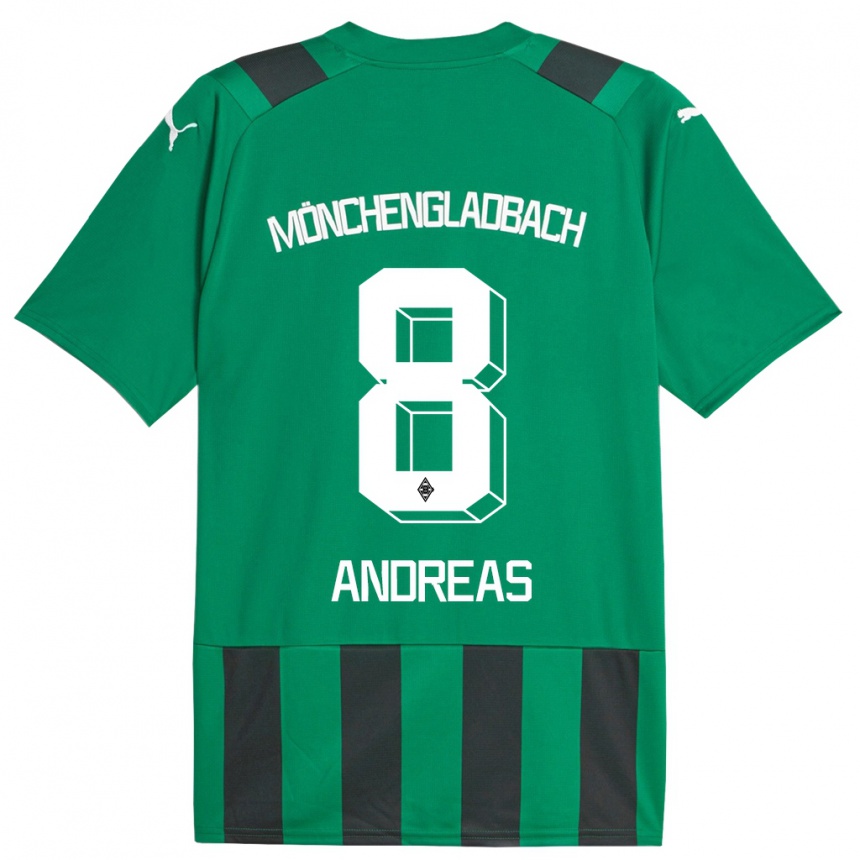 Kids Football Noah Andreas #8 Black Green Away Jersey 2023/24 T-Shirt Canada