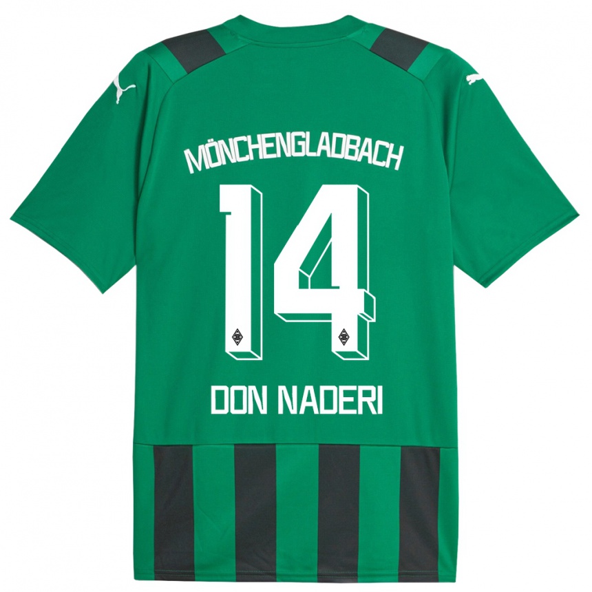 Kids Football Ryan Don Naderi #14 Black Green Away Jersey 2023/24 T-Shirt Canada