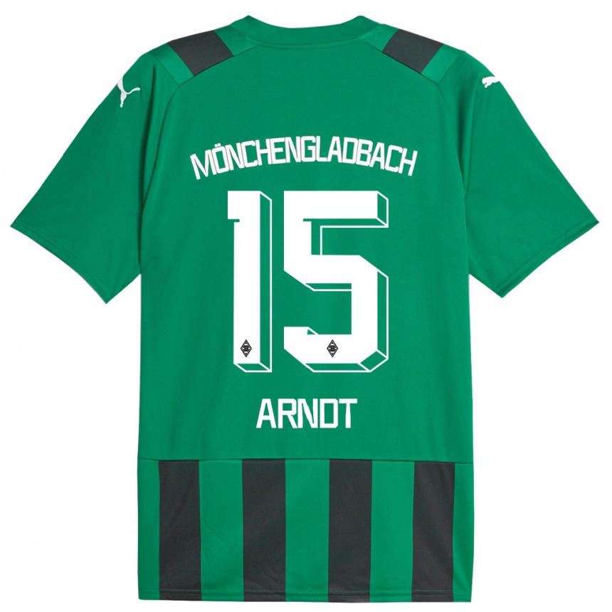 Kids Football Leo Arndt #15 Black Green Away Jersey 2023/24 T-Shirt Canada