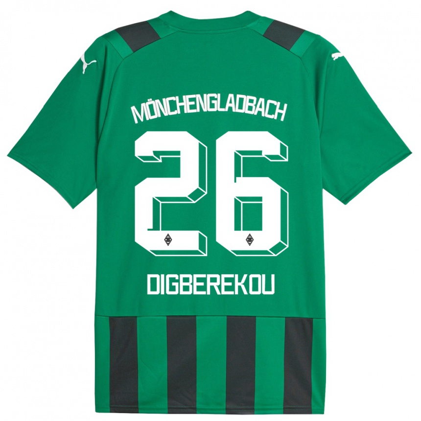 Enfant Football Maillot Ibrahim Digberekou #26 Vert Noir Tenues Extérieur 2023/24 Canada