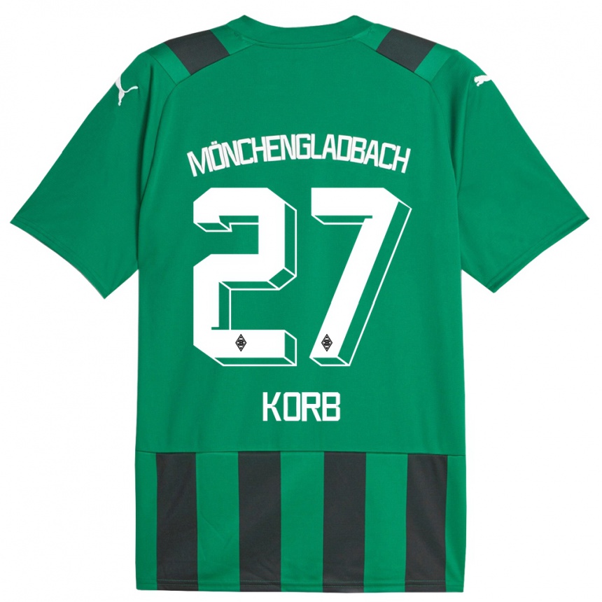 Kids Football Julian Korb #27 Black Green Away Jersey 2023/24 T-Shirt Canada