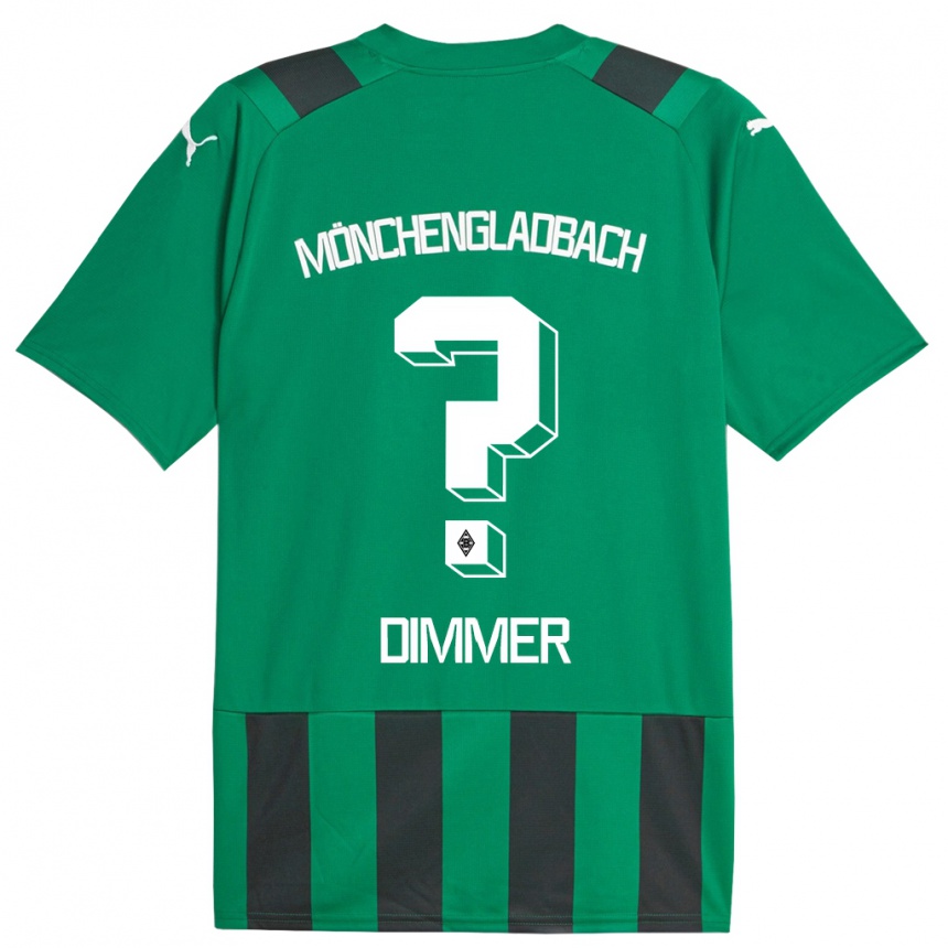 Kids Football Florian Dimmer #0 Black Green Away Jersey 2023/24 T-Shirt Canada