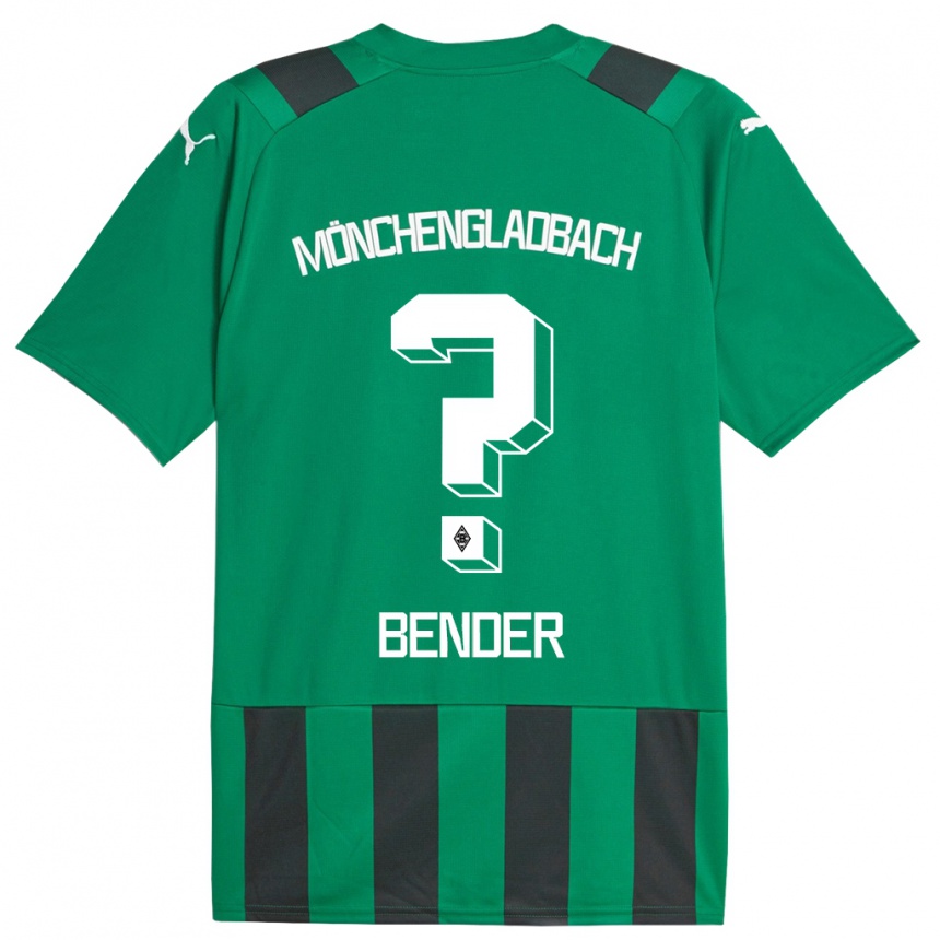 Kids Football Maurice Bender #0 Black Green Away Jersey 2023/24 T-Shirt Canada