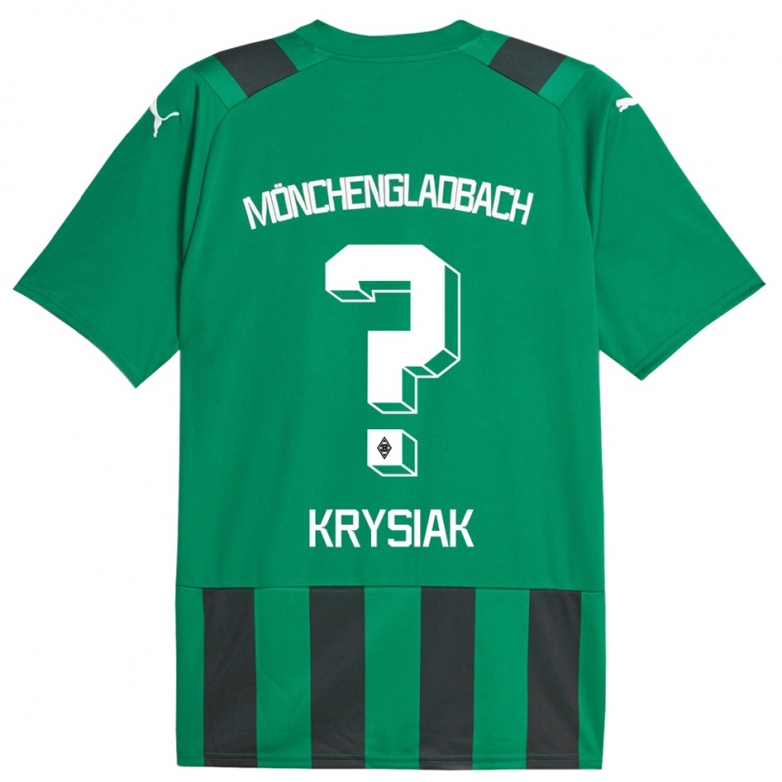 Kids Football Bartlomiej Krysiak #0 Black Green Away Jersey 2023/24 T-Shirt Canada