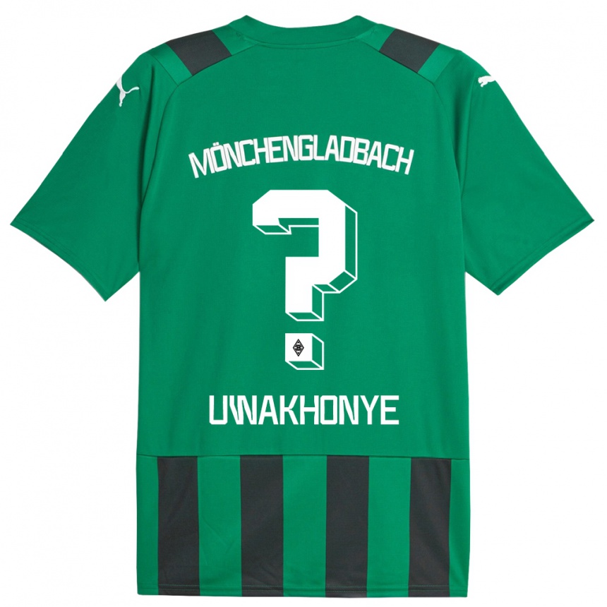 Kids Football Joshua Uwakhonye #0 Black Green Away Jersey 2023/24 T-Shirt Canada