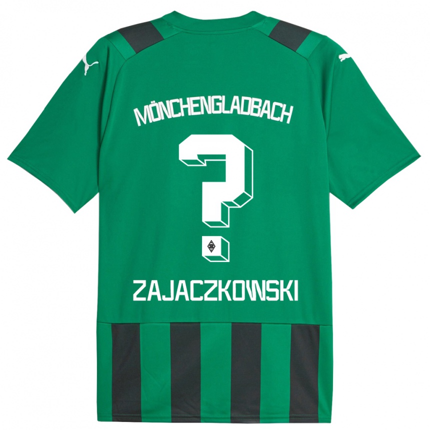 Kids Football Vincent Zajaczkowski #0 Black Green Away Jersey 2023/24 T-Shirt Canada