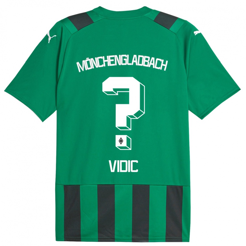 Kids Football Nico Vidic #0 Black Green Away Jersey 2023/24 T-Shirt Canada