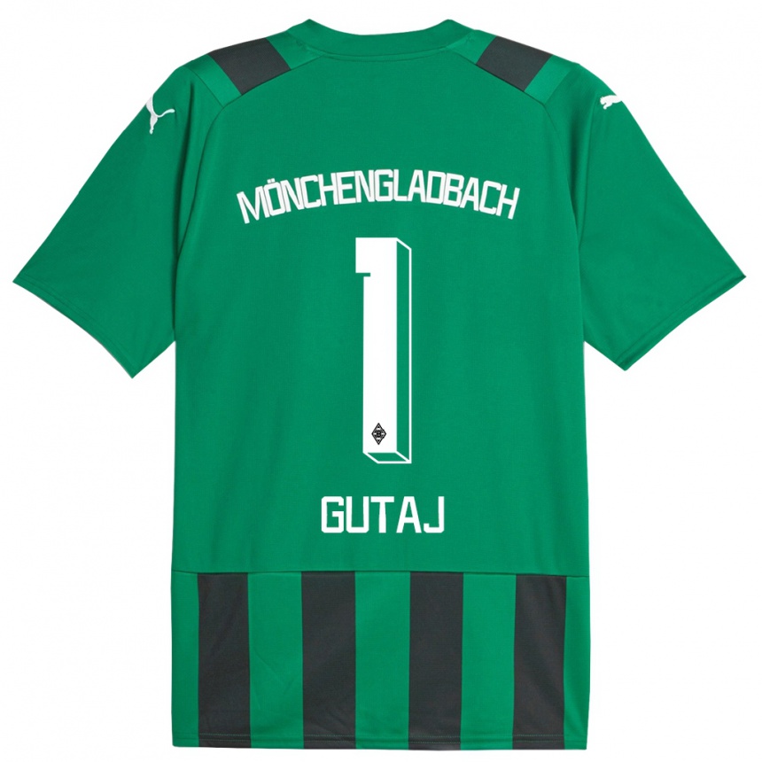 Kids Football Lindsay Gutaj #1 Black Green Away Jersey 2023/24 T-Shirt Canada