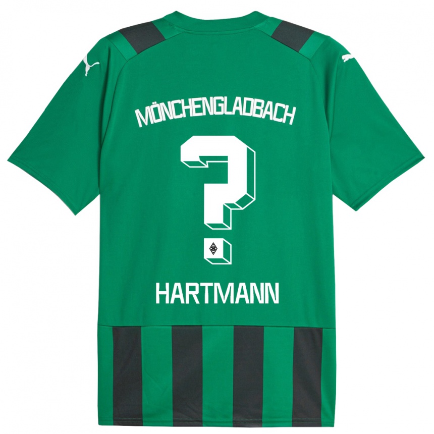 Kids Football Miguel Hartmann #0 Black Green Away Jersey 2023/24 T-Shirt Canada