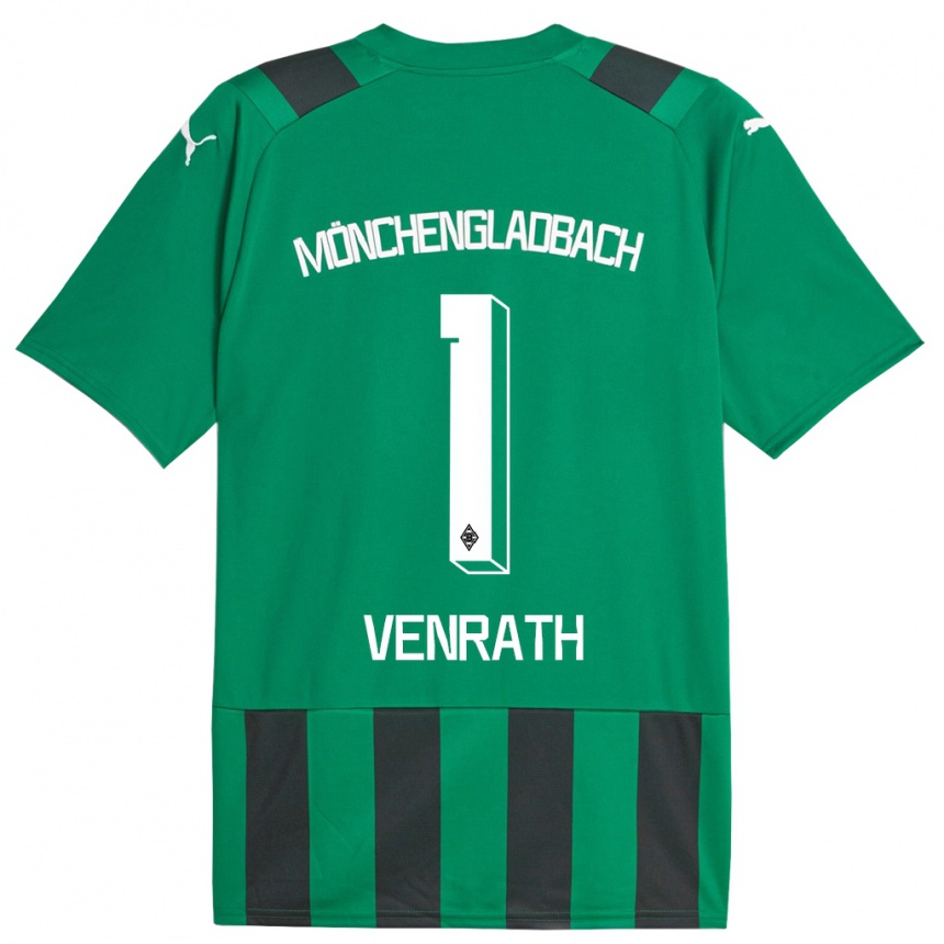 Kids Football Lisa Venrath #1 Black Green Away Jersey 2023/24 T-Shirt Canada