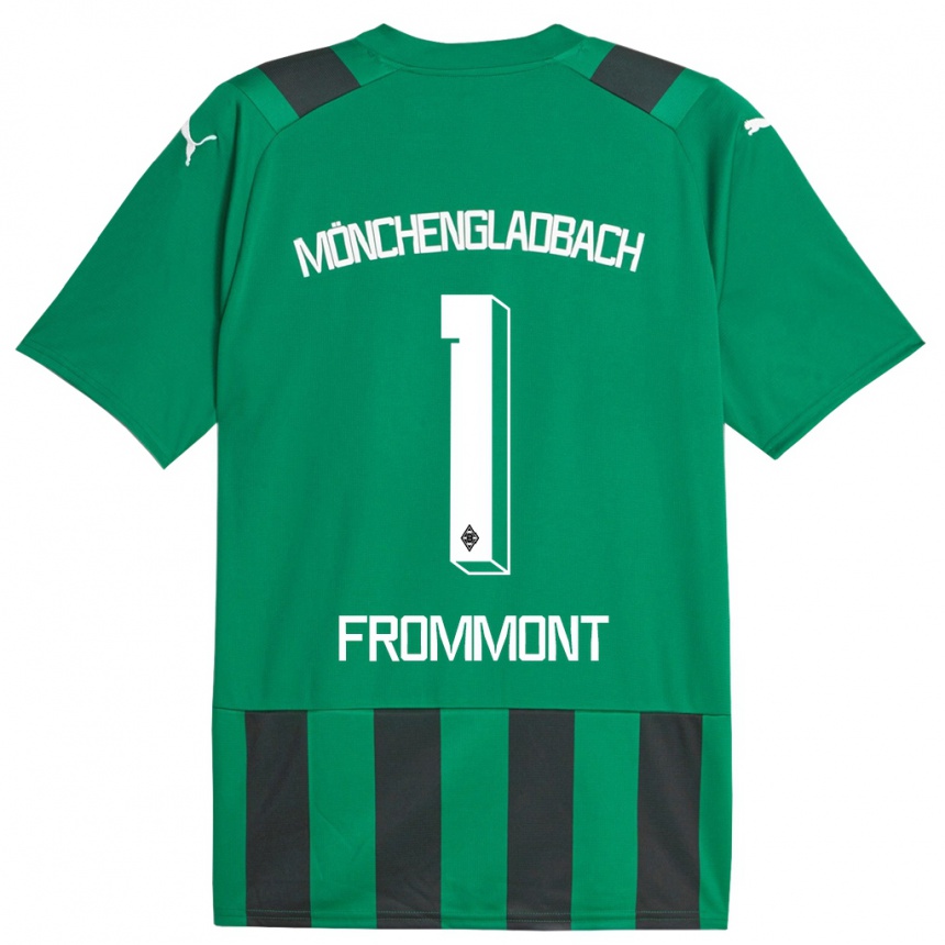 Kids Football Romina Frommont #1 Black Green Away Jersey 2023/24 T-Shirt Canada