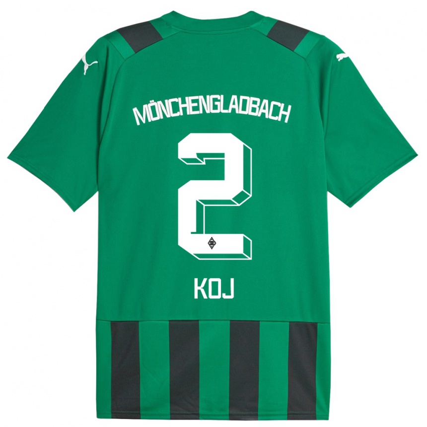 Kids Football Julia Koj #2 Black Green Away Jersey 2023/24 T-Shirt Canada