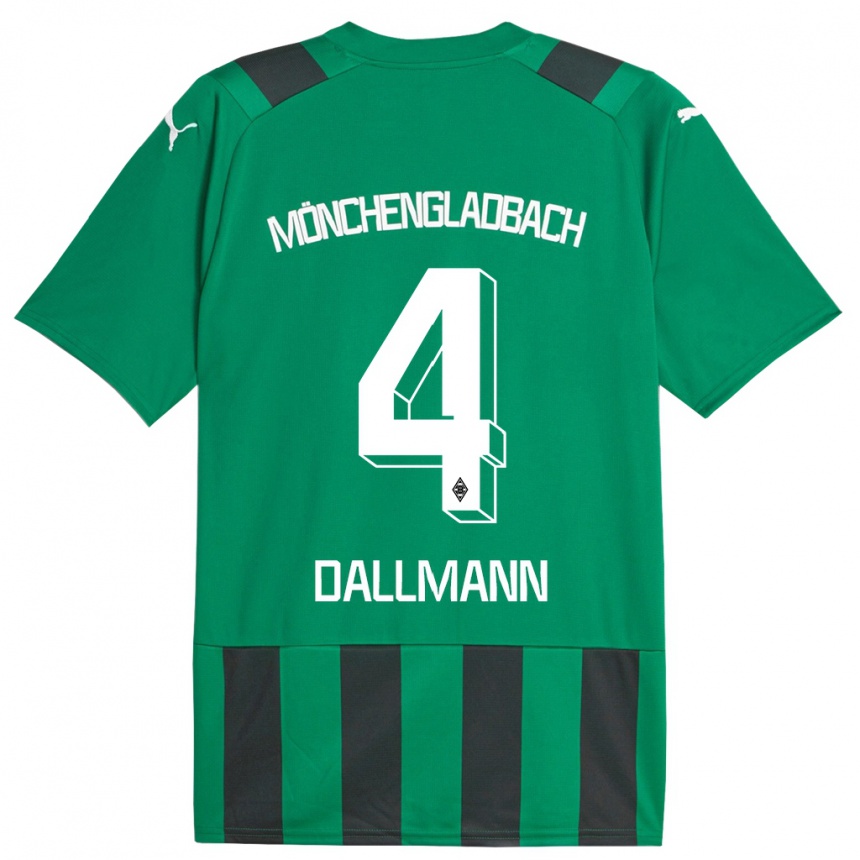 Kids Football Pauline Dallmann #4 Black Green Away Jersey 2023/24 T-Shirt Canada