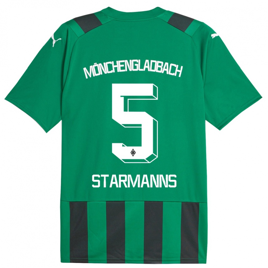 Kids Football Sandra Starmanns #5 Black Green Away Jersey 2023/24 T-Shirt Canada