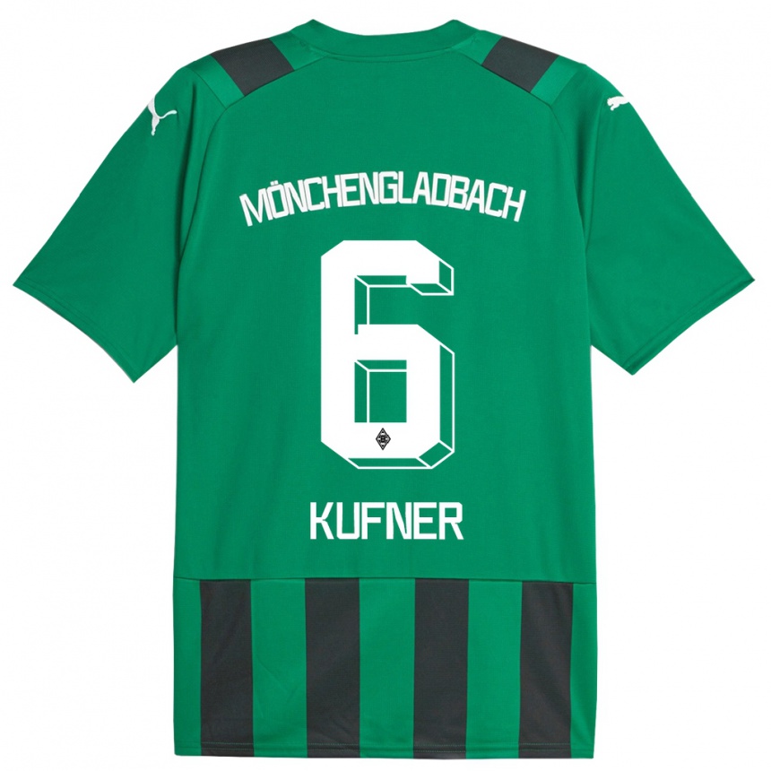 Kids Football Anne-Catherine Kufner #6 Black Green Away Jersey 2023/24 T-Shirt Canada