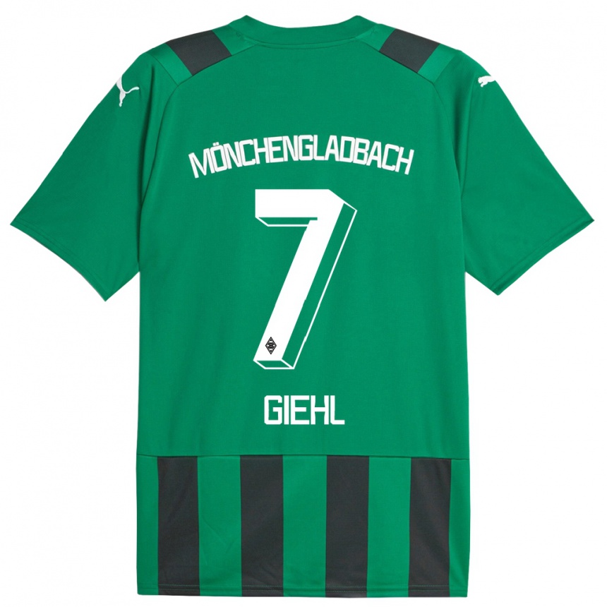 Kids Football Madita Giehl #7 Black Green Away Jersey 2023/24 T-Shirt Canada