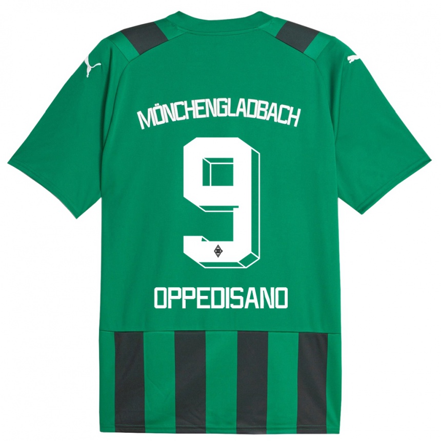 Kids Football Valentina Oppedisano #9 Black Green Away Jersey 2023/24 T-Shirt Canada