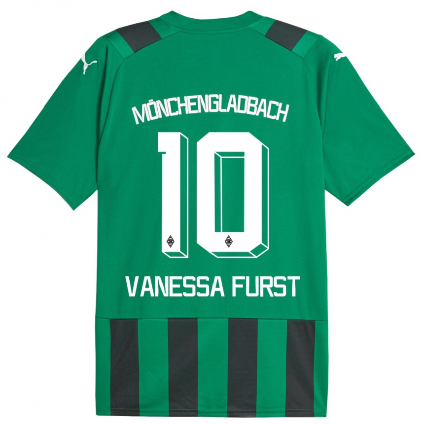 Kids Football Vanessa Fürst #10 Black Green Away Jersey 2023/24 T-Shirt Canada