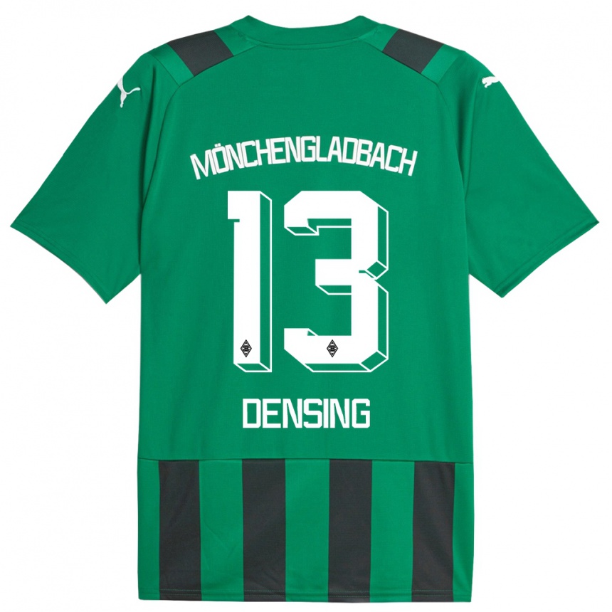 Kids Football Kyra Densing #13 Black Green Away Jersey 2023/24 T-Shirt Canada