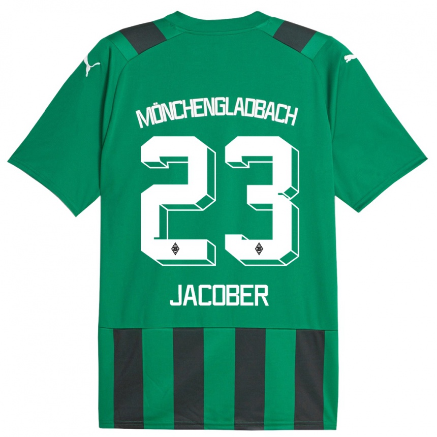 Kids Football Magdalena Jacober #23 Black Green Away Jersey 2023/24 T-Shirt Canada