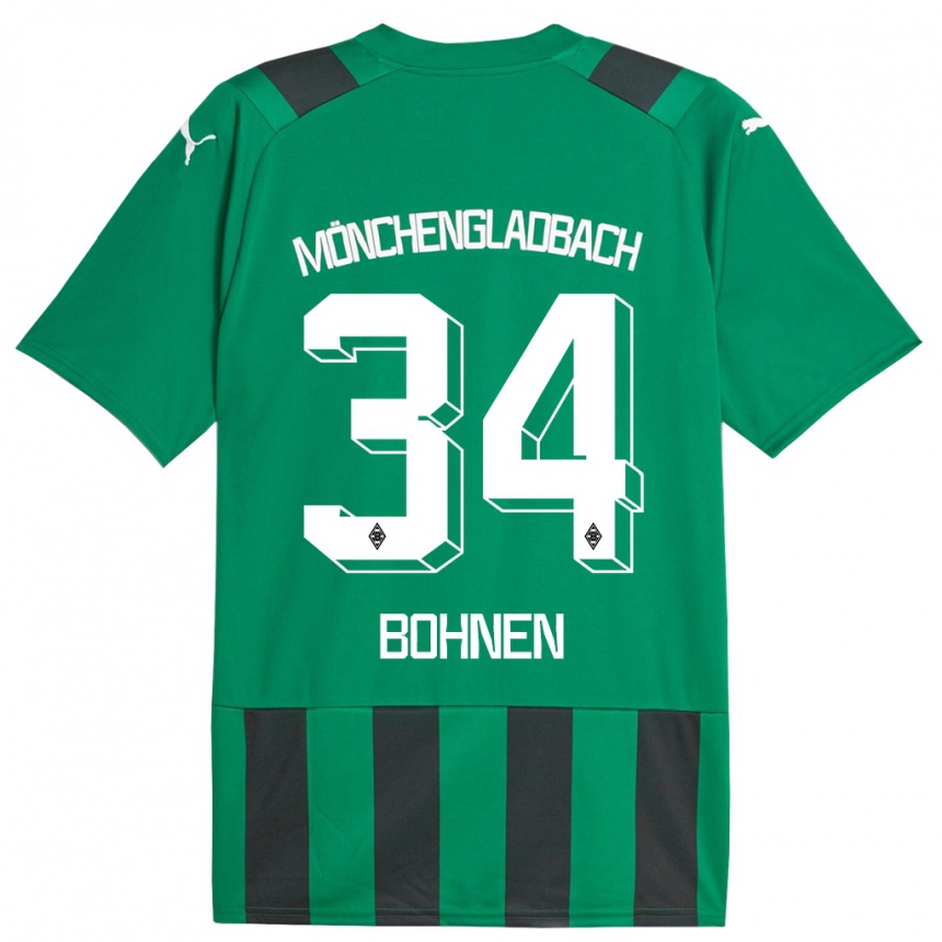 Kids Football Bohnen #34 Black Green Away Jersey 2023/24 T-Shirt Canada