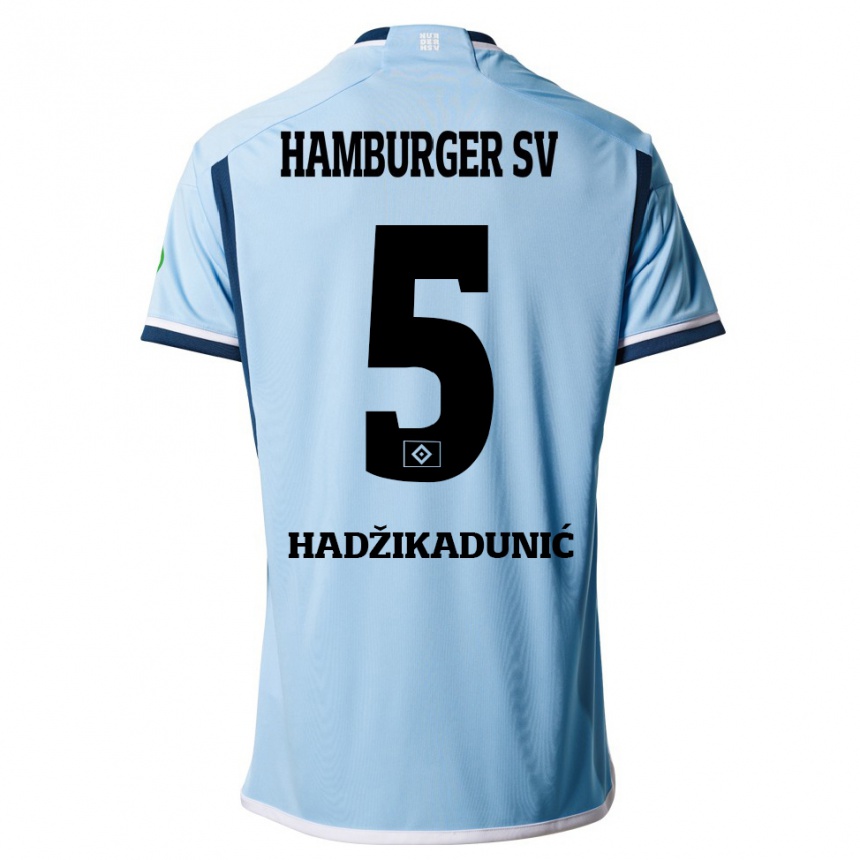 Enfant Football Maillot Dennis Hadzikadunic #5 Bleu Tenues Extérieur 2023/24 Canada