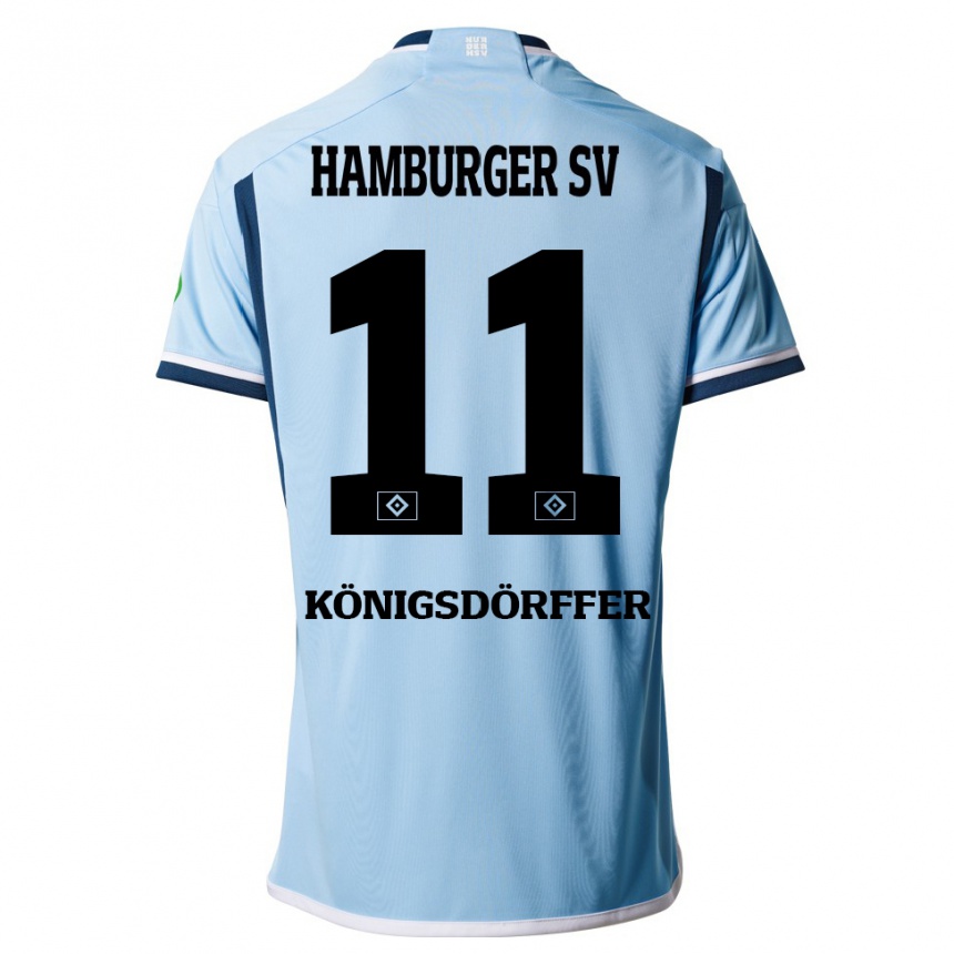 Kids Football Ransford Königsdörffer #11 Blue Away Jersey 2023/24 T-Shirt Canada