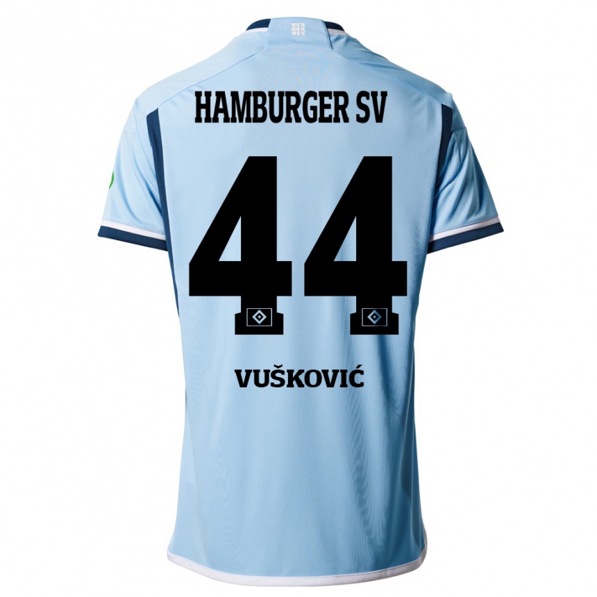 Enfant Football Maillot Mario Vuskovic #44 Bleu Tenues Extérieur 2023/24 Canada