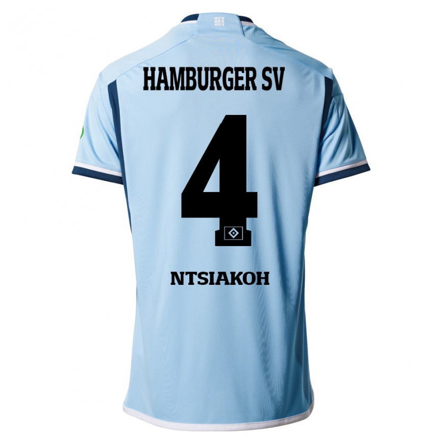 Enfant Football Maillot Emmanuel Ntsiakoh #4 Bleu Tenues Extérieur 2023/24 Canada