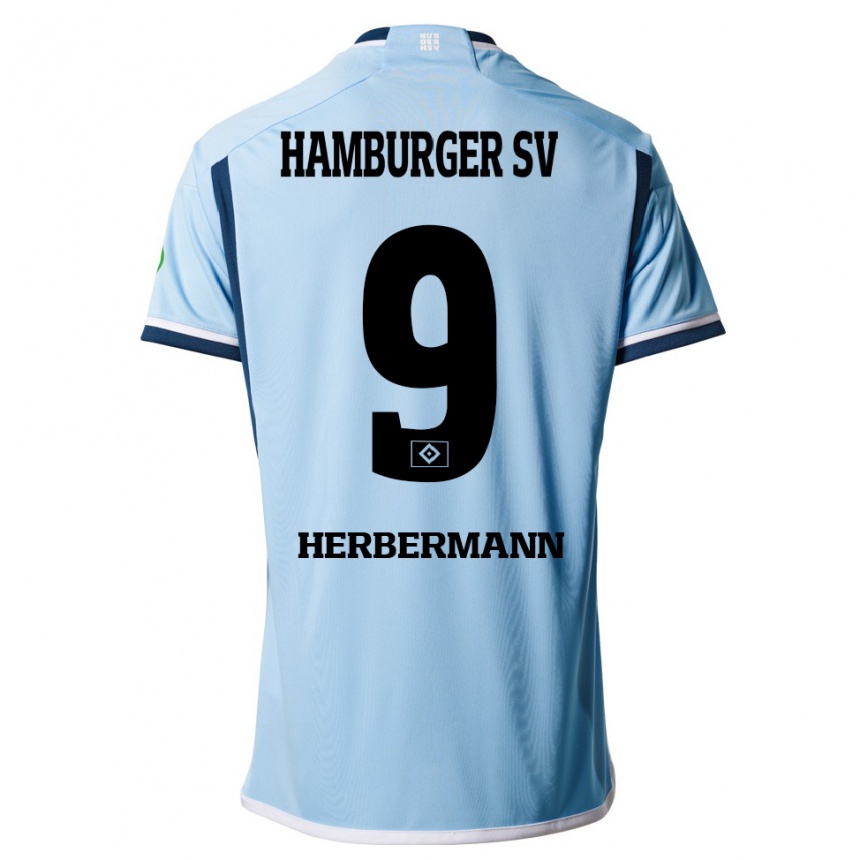 Kids Football Kevin Herbermann #9 Blue Away Jersey 2023/24 T-Shirt Canada