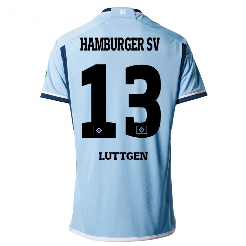 Enfant Football Maillot Lasse Lüttgen #13 Bleu Tenues Extérieur 2023/24 Canada