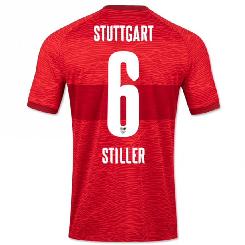 Kids Football Angelo Stiller #6 Red Away Jersey 2023/24 T-Shirt Canada