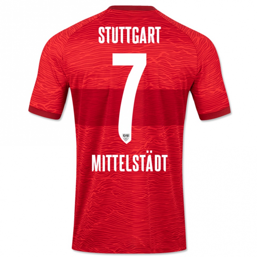 Kids Football Maximilian Mittelstädt #7 Red Away Jersey 2023/24 T-Shirt Canada